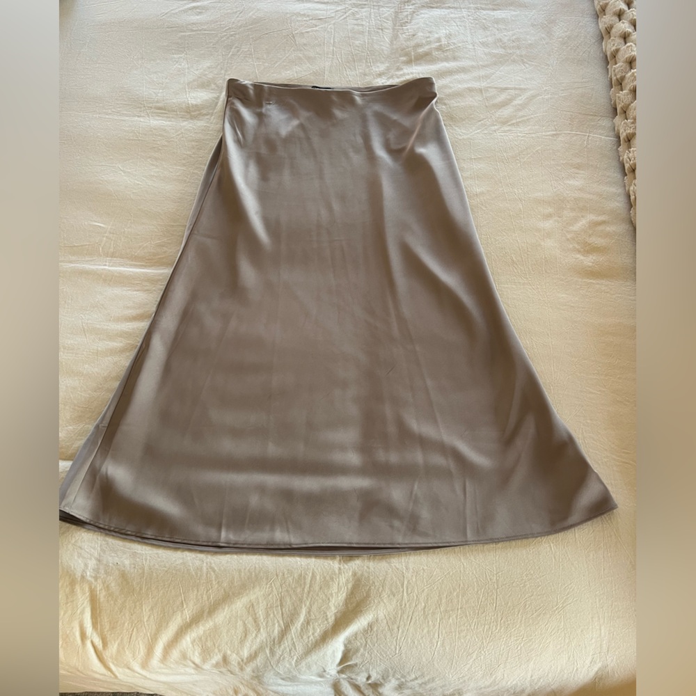 J. Crew Women's Satin A-Line Skirt - Taupe
